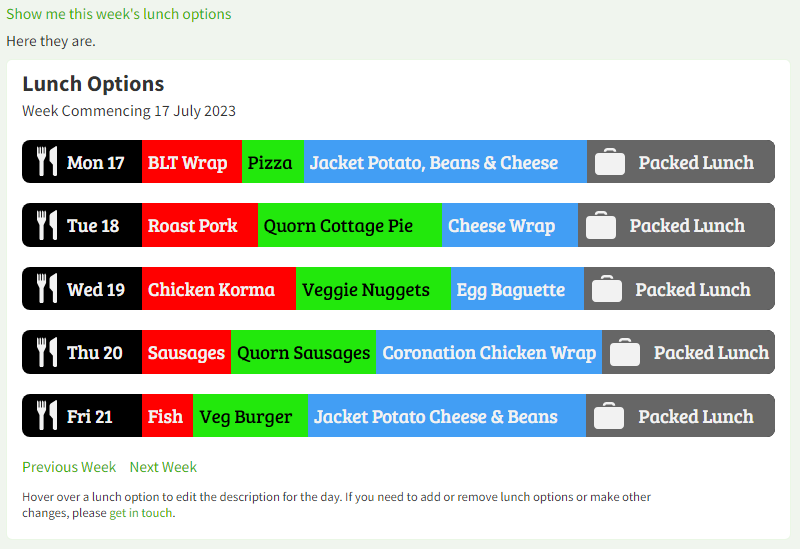 How to Edit Your Lunch Menu