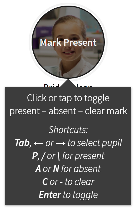 Keyboard shortcuts for Studybugs Registers